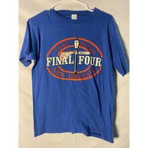 Vintage Artex 1987 NCAA New Orleans Final Four Graphic Print Blue T-shirt Large